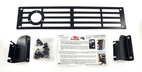 Rectangle NOCO PLUG READY Bumper Grille Insert Black fits 2015-2019 Chevy Silverado 2500 3500 HD