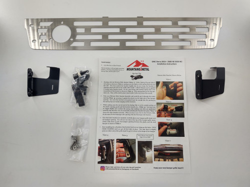 Plain Rectangles NOCO PLUG READY Bumper Grille Insert Brushed SS fits 2015-2019 GMC Sierra 2500 3500 HD
