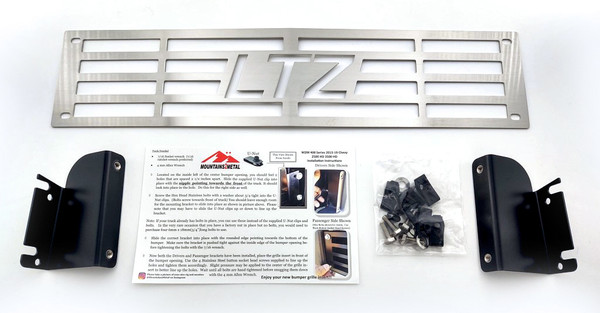 LTZ Brushed Stainless Steel Finish Compatible with 2015-2019 Chevy Silverado 2500 3500 HD