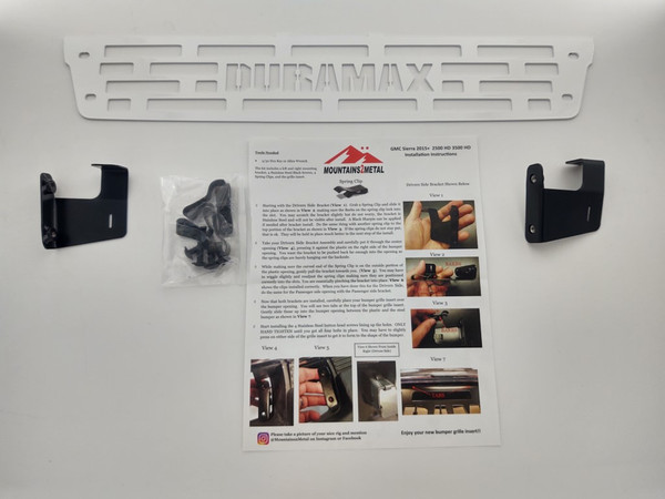 Only 13 left!! LAST CHANCE SALE PRICE-ITEM TO BE DISCONTINUED Duramax Bumper Grille Insert White fits 2015-2019 GMC Sierra 2500 3500 HD