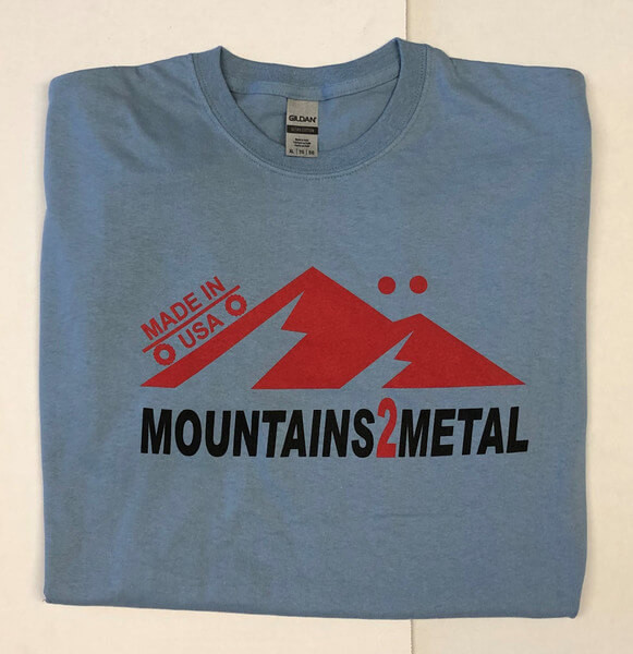 Mountains2Metal Light Blue (Front Logo & "Made in USA")