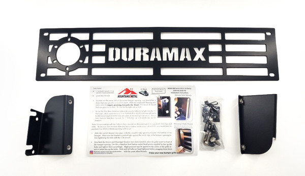 Duramax NOCO PLUG READY Bumper Grille Insert Black fits 2015-2019 Chevy Silverado 2500 3500 HD