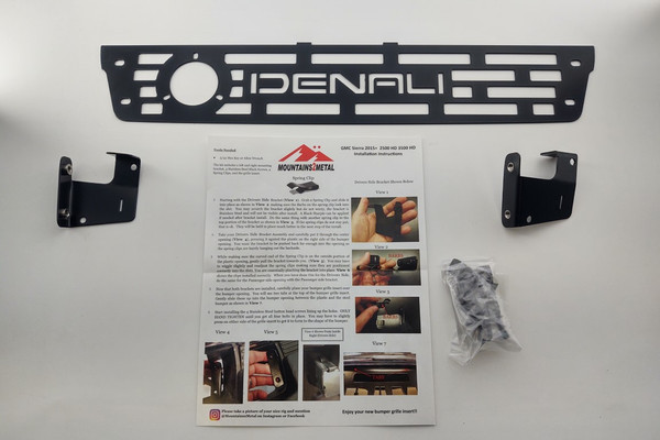 Denali NOCO PLUG READY Bumper Grille Insert Black fits 2015-2019 GMC Sierra 2500 3500 HD