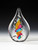 Mini Flame Memorial cremains blown glass art, pink, gold, aqua