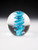 Sphere Memorial cremains blown glass art, Aqua Blue