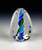 Flame Memorial Prism cremains blown glass art, aqua, green, blue Flame Memorial Prism cremains blown glass art, aqua, green, blue