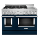 KitchenAid® 48'' Smart Commercial-Style Gas Range with Griddle KFGC558JIB