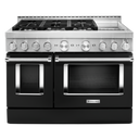 KitchenAid® 48'' Smart Commercial-Style Gas Range with Griddle KFGC558JBK