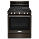 Kitchenaid® 30-Inch 5-Burner Gas Convection Range KFGG500EBS