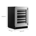 Kitchenaid® 24" Undercounter Wine Cellar with Full-Extension Metal-Front Racks KUWL324SSB