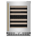Kitchenaid® 24" Undercounter Wine Cellar with Full-Extension Wood-Front Racks KUWR524SPS