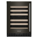 Kitchenaid® 24" Undercounter Wine Cellar with Full-Extension Wood-Front Racks KUWL524SBE
