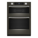 Kitchenaid® 30-inch Smart Electric Combo Wall Oven with Assisted Cooking Modes - Black Ore KOEC730SBE