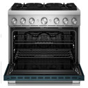 Kitchenaid® 36-Inch 6 Burner Commercial-Style Dual Fuel Range with No Preheat Air Fry Mode KFDS936SAG