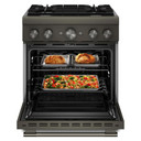 KitchenAid® 30-Inch 4 Burner Commercial-Style Dual Fuel Range with No Preheat Air Fry Mode KFDS930SBE