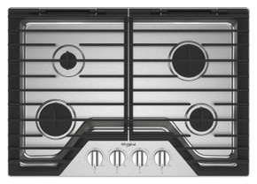 Whirlpool® 30-inch Gas Cooktop with EZ-2-Lift™ Hinged Cast-Iron Grates WCGK5030PS