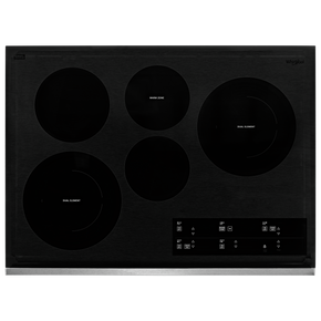 Whirlpool® 30-inch Electric Ceramic Glass Cooktop with Two Dual Radiant Elements WCE97US0KS