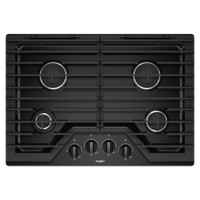 Whirlpool® 30-inch Gas Cooktop with EZ-2-Lift™ Hinged Cast-Iron Grates WCG55US0HB