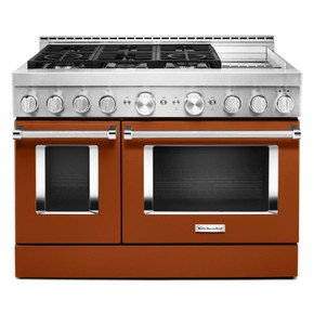 KitchenAid® 48'' Smart Commercial-Style Gas Range with Griddle KFGC558JSC