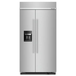 Kitchenaid® 25.1 Cu. Ft. 42 Built-In Side-by-Side Refrigerator with Ice and Water Dispenser KBSD702MPS