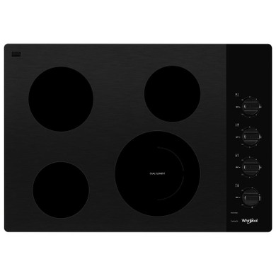Whirlpool® 30-inch Electric Ceramic Glass Cooktop with Dual Radiant Element WCE55US0HB