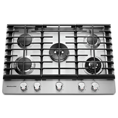 Kitchenaid® 30" 5-Burner Gas Cooktop with Griddle KCGS950ESS
