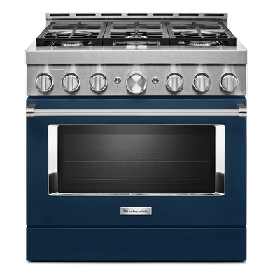 KitchenAid® 36'' Smart Commercial-Style Gas Range with 6 Burners KFGC506JIB