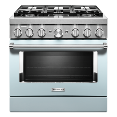 KitchenAid® 36'' Smart Commercial-Style Dual Fuel Range with 6 Burners KFDC506JMB