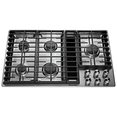 Kitchenaid® 36" 5 Burner Gas Downdraft Cooktop KCGD506GSS