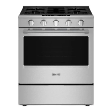 Maytag® 30-Inch Wide Slide-In Gas Range with Grill Mode and No Preheat Air Fry - 5.0 Cu. Ft. MSGS7030SZ