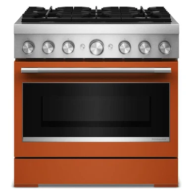 Kitchenaid® 36-Inch 6 Burner Commercial-Style Dual Fuel Range with No Preheat Air Fry Mode KFDS936SSC