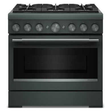 KitchenAid® 36-Inch 6 Burner Commercial-Style Dual Fuel Range with No Preheat Air Fry Mode KFDS936SJP