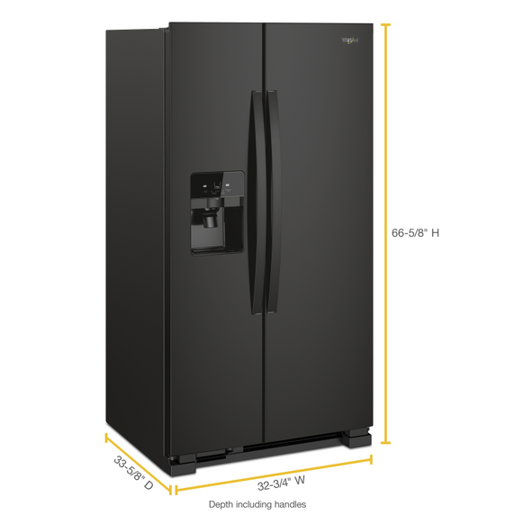 Whirlpool® 33-inch Wide Side-by-Side Refrigerator - 21 cu. ft. WRS321SDHB
