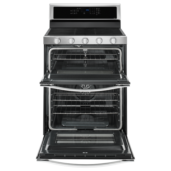 Whirlpool® 6.0 Cu. Ft. Gas Double Oven Range with EZ-2-Lift™ Hinged Grates WGG745S0FS