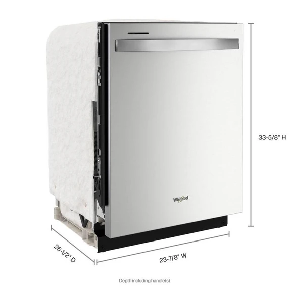 Whirlpool® 24” Stainless Steel Dishwasher with AI Intelligent Wash and Tall Top Rack WDT740SALZ