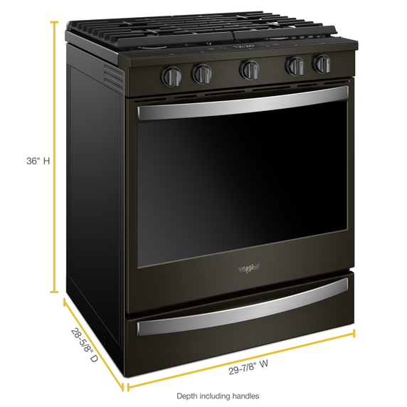 Whirlpool® 5.8 cu. ft. Smart Slide-in Gas Range with Air Fry, when Connected WEG750H0HV