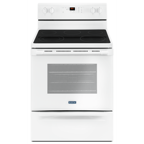 Maytag® 30-Inch Wide Electric Range With Shatter-Resistant Cooktop - 5.3 Cu. Ft. YMER6600FW