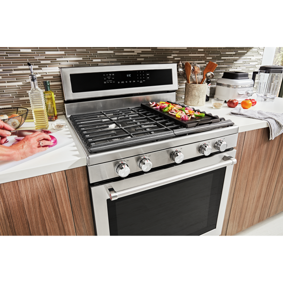 Kitchenaid® 30-Inch 5-Burner Gas Convection Range KFGG500ESS