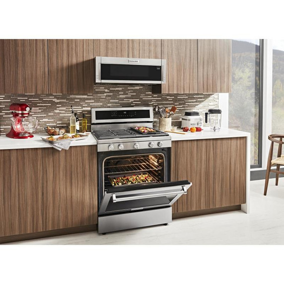 Kitchenaid® 30-Inch 5-Burner Gas Convection Range KFGG500ESS