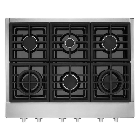 KitchenAid® 36'' 6-Burner Commercial-Style Gas Rangetop KCGC506JSS