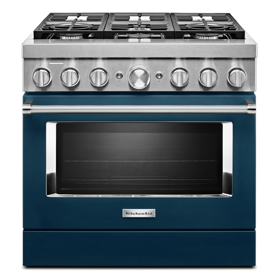 KitchenAid® 36'' Smart Commercial-Style Dual Fuel Range with 6 Burners KFDC506JIB