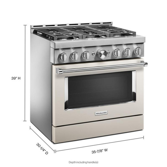 KitchenAid® 36'' Smart Commercial-Style Gas Range with 6 Burners KFGC506JMH