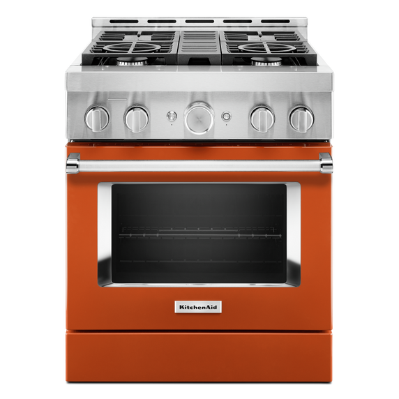 KitchenAid® 30'' Smart Commercial-Style Gas Range with 4 Burners KFGC500JSC