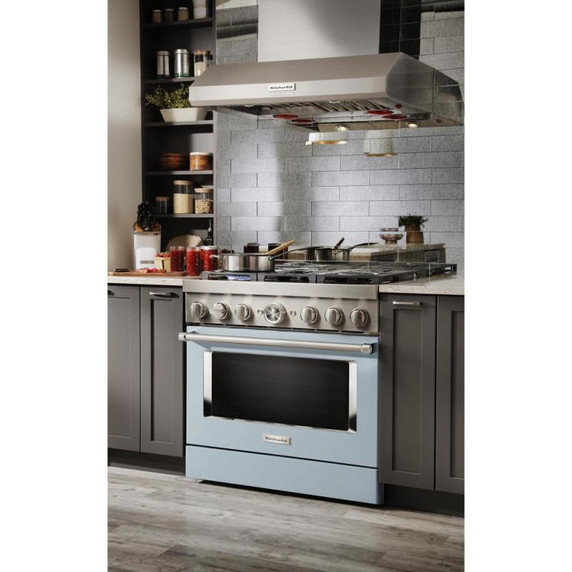 Kitchenaid® 36" 585 or 1170 CFM Motor Class Commercial-Style Wall-Mount Canopy Range Hood KVWC956KSS