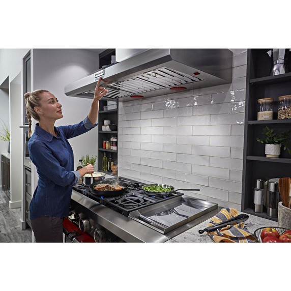 Kitchenaid® 48'' 585 or 1170 CFM Motor Class Commercial-Style Wall-Mount Canopy Range Hood KVWC958KSS