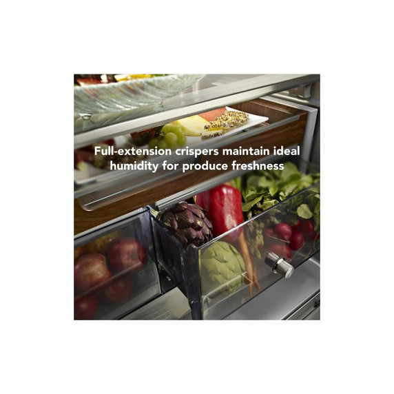Kitchenaid® 23.8 cu. ft. 36" Counter-Depth French Door Platinum Interior Refrigerator with PrintShield™ Finish KRFC704FPS