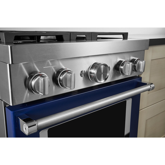 KitchenAid® 30'' Smart Commercial-Style Gas Range with 4 Burners KFGC500JIB