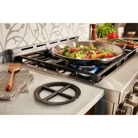 KitchenAid® 30'' Smart Commercial-Style Gas Range with 4 Burners KFGC500JIB