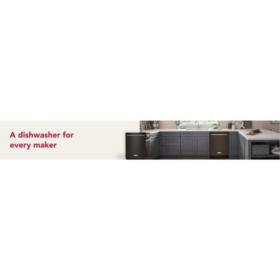 Kitchenaid® 44 dBA Dishwasher in PrintShield™ Finish with 360° Max Jets™ Third Rack KDTM604KBS