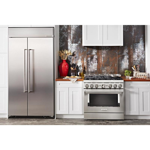 KitchenAid® 36'' Smart Commercial-Style Gas Range with 6 Burners KFGC506JSS